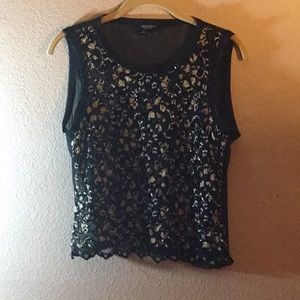 Gold and Black Sheer Top